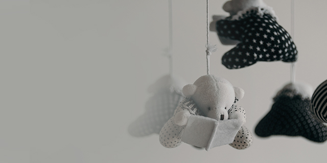 Baby mobile teddy bear figurine